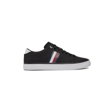 Tommy Hilfiger Čevlji črna Hi Vulc Low Stripes Mesh