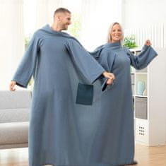 InnovaGoods Odeja z dvojnimi rokavi in osrednjim žepom Doublanket InnovaGoods - modra 