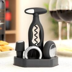 UNBRANDED Set of Wine with Spiral Corkscrew and Accessories Vinstand InnovaGoods 5 Pieces 