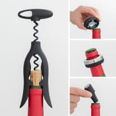 UNBRANDED Set of Wine with Spiral Corkscrew and Accessories Vinstand InnovaGoods 5 Pieces 