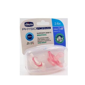 Chicco Chicco PhysioForma Mini Soft Silicone Suck 2-6Meses 2 Units White & Pink