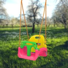 Aga4Kids Otroška gugalnica z ograjico Roza/Rumena