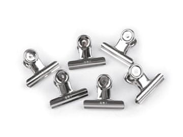 Kovinska vzmetna sponka za tkanino 5 cm - nikelj (36 kosov)