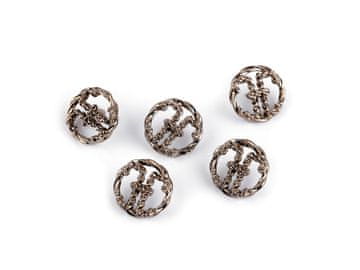 Kovinski gumb velikosti 24"; 32"; 38" - (24") stara medenina (5 kosov)