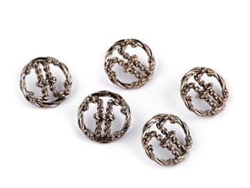 Kovinski gumb velikosti 24"; 32"; 38" - (32") stara medenina (5 kosov)