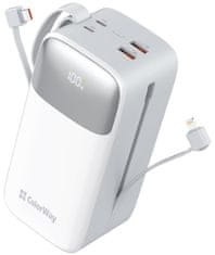 ColorWay powerbank/ 50 000 mAh/ 1x USB QC3.0/ USB-C/ strela/ 22,5 W/ bela