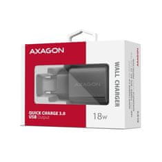 AXAGON ACU-QC18, 18W omrežni polnilnik, 1x USB-A, QC3.0/AFC/Apple, črn
