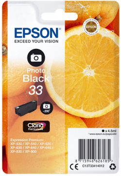 Epson enojno pakiranje črnila Photo Black 33 Claria Premium