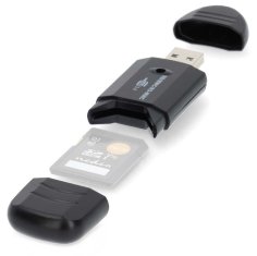 Nedis bralnik pomnilniških kartic / MMC / SD / SDHC / USB 2.0 / črna