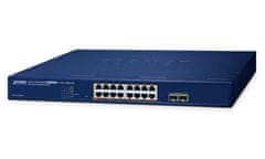 Planet GS-2210-16P2S WEBsmart stikalo L2, 16x1Gb, 2x1Gb SFP, 16x PoE 802.3at 240W, QoS