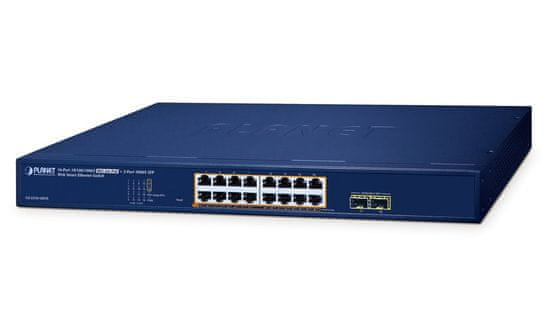 Planet GS-2210-16P2S WEBsmart stikalo L2, 16x1Gb, 2x1Gb SFP, 16x PoE 802.3at 240W, QoS