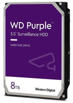 WD PURPLE 8TB / 85PURZ / SATA 6Gb/s / notranji 3,5" / 5640 vrtljajev na minuto / 256 MB