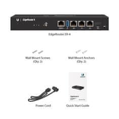 Ubiquiti EdgeRouter 4 - 3x vrata Gbit RJ45, 1x vrata SFP, 4-jedrni procesor 1 GHz, 1 GB DDR3 RAM