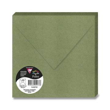 Clairefontaine barvna kuverta 165 × 165 mm, limetno zelena, 20 kosov - temno zelena