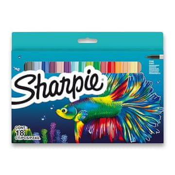 Sharpie Permanentni marker Fish - komplet 18 barv