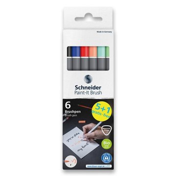 Schneider Paint-it 070 Čopič - komplet 6 osnovnih in pastelnih barv