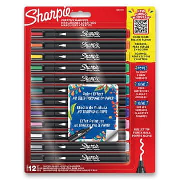 Sharpie Akrilni marker Bullet - komplet 12 barv