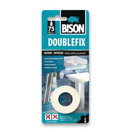 Bison Dvostranski lepilni trak Double fix 19 mm x 1,5 m