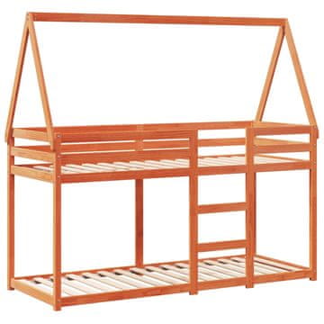Vidaxl Pograd s steho voščeno rjav 90x190 cm trdna borovina