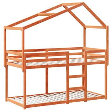 Pograd s streho voščeno rjav 75x190 cm trdna borovina