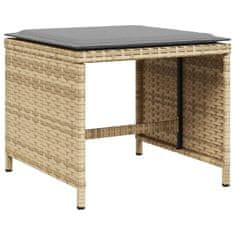 Vidaxl Vrtni stolčki z blazinami 4 kosi bež 40x40x35 cm poli ratan