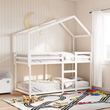 Vidaxl vidaXL Baldahin za otroško posteljo, bel, 213x95,5x144,5 cm, bor
