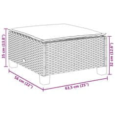 Vidaxl Vrtni stolček z blazino črn 63,5x56x32 cm poli ratan