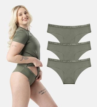 LEAFLETIC Ženske Srednje Visoke Hipster Spodnje Hlače - Antimikrobne, Antistatične, Zračne (paket 3 kosov)