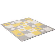 Kinderkraft Penasta podloga za sestavljanke Luno Shapes 185 x 165 cm Rumena, 30 kosov, Premium