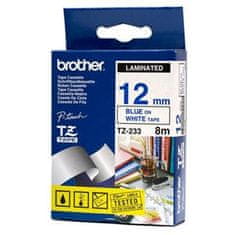 Brother - TZe-233, bela/modra (12 mm, laminirana)