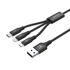 Unitek UNITEK C14049BK Kabel USB 1,2 m USB 2.0 USB C Micro-USB B/Lightning Black