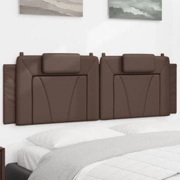 Vidaxl vidaXL Blazina za vzglavje, rjava, 160 cm, umetno usnje