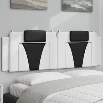 Vidaxl vidaXL Blazina za vzglavje, črno-bela, 160 cm, umetno usnje