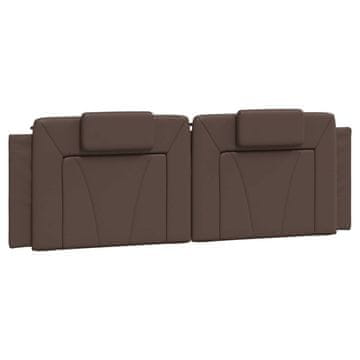Vidaxl Blazina za vzglavje Viana rjava 160 cm umetno usnje