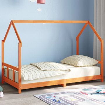 Vidaxl vidaXL Otroški posteljni okvir rjave barve 90x190 cm borov les