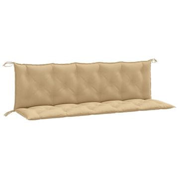 Vidaxl Blazina za vrtno klop 2 kosa melanž bež 180x50x7 cm blago