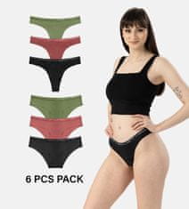 LEAFLETIC Ženske Srednje Visoke Hipster in Brazilke Spodnje Hlače - Antimikrobne, Antistatične, Zračne (paket 6 kosov), M