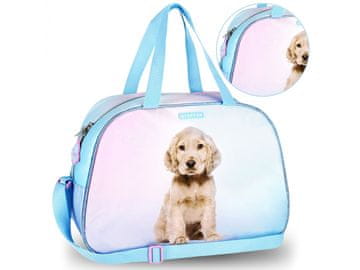 STARPAK Dekliška, prostorna gimnastična/potovalna torba čez ramo, psički 39x16x27 cm