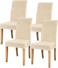 HOME & MARKER® Raztegljive prevleke za stole, Elastične prevleke za stole, Pralne prevleke (4 kosi, Bež) | CHAIRGLAM 