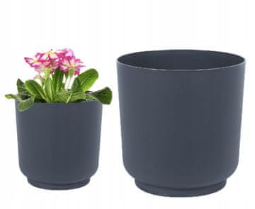 shumee Satina antracit mat plastični cvetlični lonec 17x16,8 cm