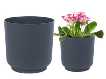 shumee Satina antracit mat plastični cvetlični lonec 15x14,9 cm