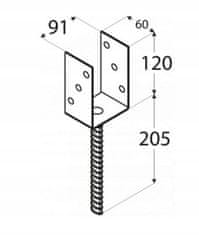 shumee Podstavek sidrnega stebra antracit 91x120x60mm