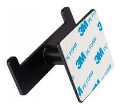 shumee Samolepilni dvojni kovinski obešalnik, črne barve