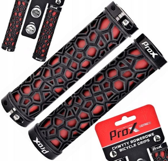 PROX Krmilni ročaji Prox GP-53, zvijeni, rdeči