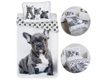 sarcia.eu Bulldog Komplet posteljnine, bombažna posteljnina z zadrgo 140x200 cm, Oeko-Tex