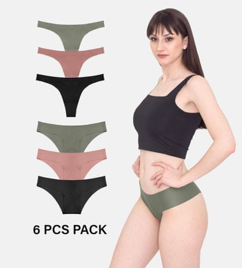 LEAFLETIC ženske nizke spodnjice brazilke in hipster - antimikrobne, antistatične, dihajoče (paket 6 kosov)