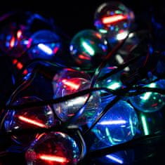 LUMILED Solarna vrtna svetilka LED svetlobna veriga 10,6m Girlanda EREMI z 20x LED okrasnimi kroglicami RGB + DALJINSKI UPRAVLJALNIK