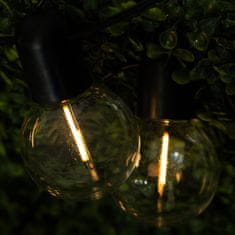 LUMILED Solarna vrtna svetilka LED svetlobna veriga 11,58m Girlanda LOVO z 20x LED okrasnimi KROGLICAMI 3000K Toplo bela