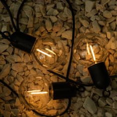 LUMILED Solarna vrtna svetilka LED svetlobna veriga 11,58m Girlanda LOVO z 20x LED okrasnimi KROGLICAMI 3000K Toplo bela