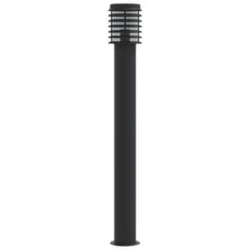 Vidaxl Zunanja talna svetilka črna 110 cm nerjaveče jeklo